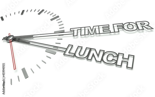 Clock with words Time for lunch, concept of eat