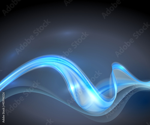 Black abstract modern background with blue wave