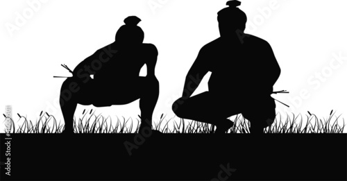 sumo - fighters - black silhouette