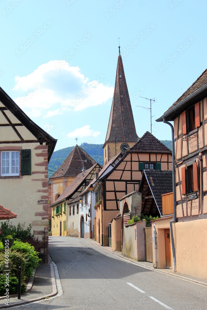 Obraz premium Le clocher vrillé de Niedermorschwihr