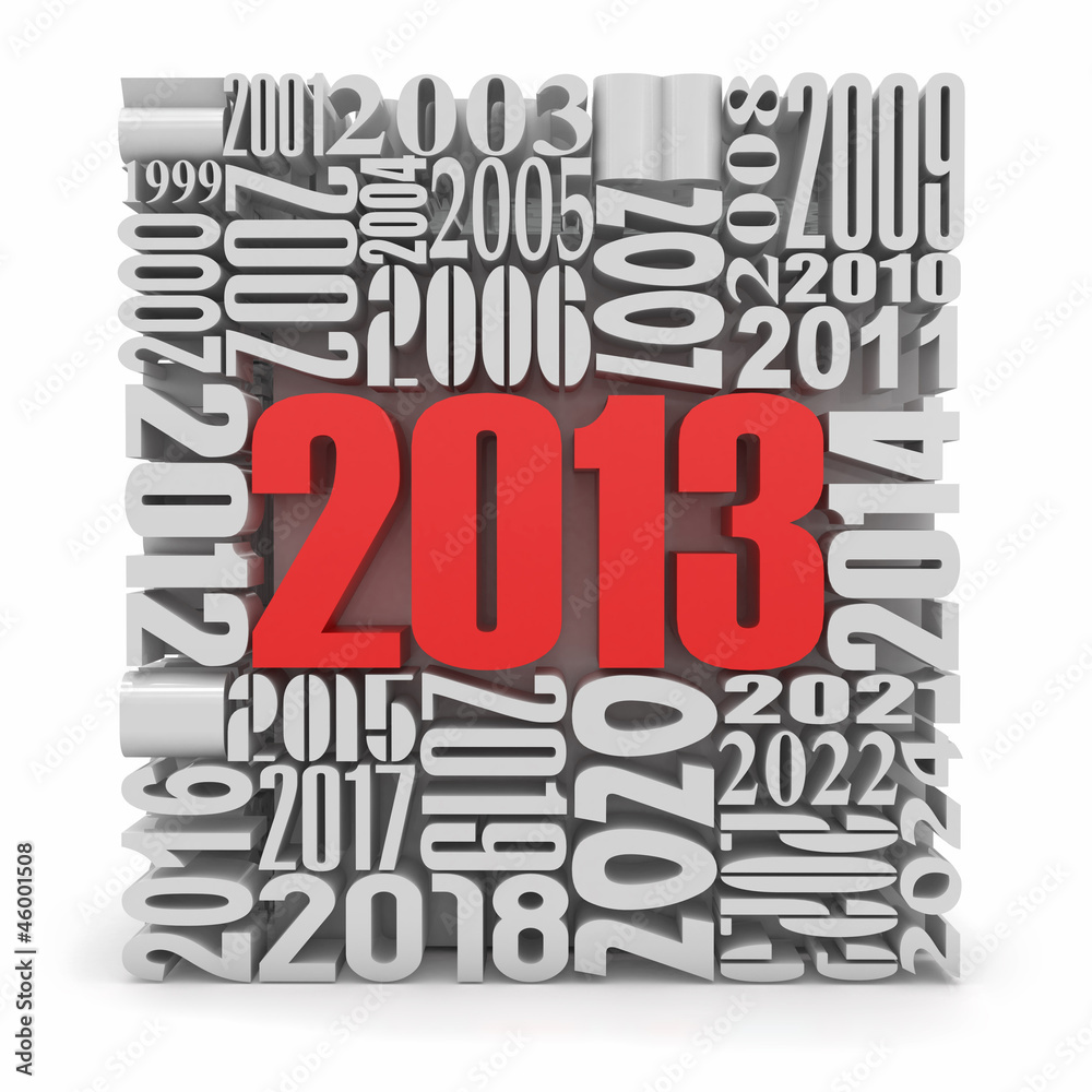 New year 2013.cube built from numbers.