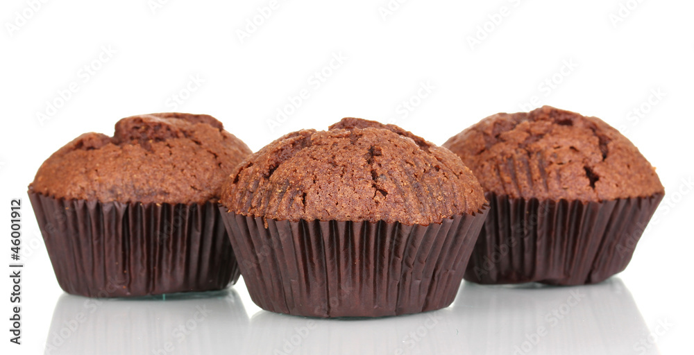 Fresh muffins isolated on white Fresh muffins isolated on white