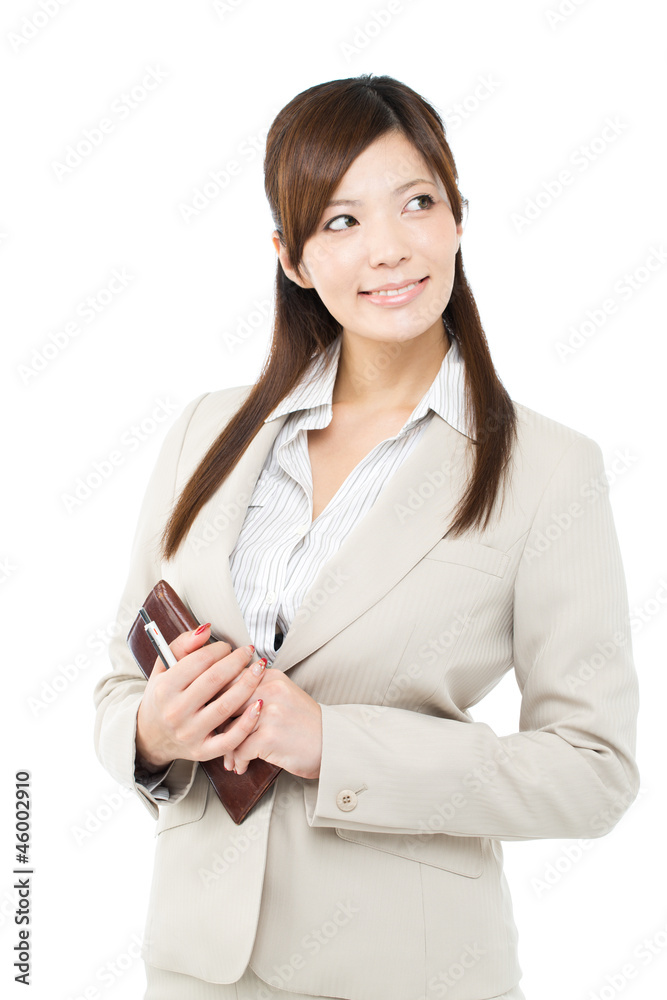Beautiful businesswoman on white background. Portrait of asian. Beautiful businesswoman on white background. Portrait of asian.