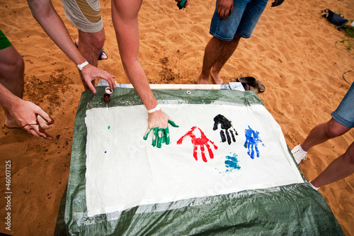 Colorful hands prints