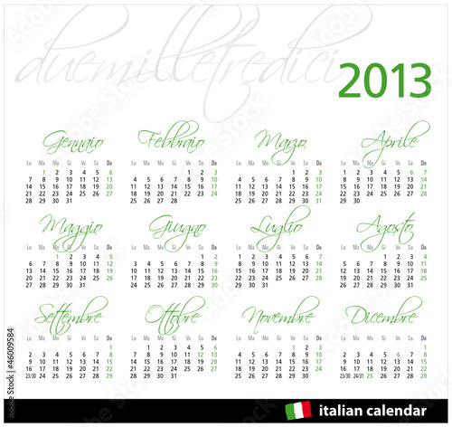 2013 ITALIA SCRIP HORIZONTAL VERDE