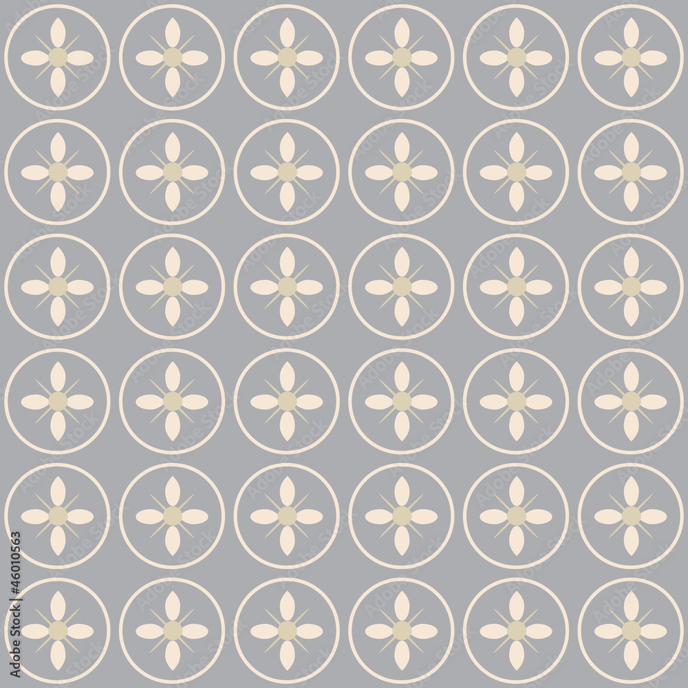 Seamless circles with floral elements ornament Seamless circles with floral elements ornament
