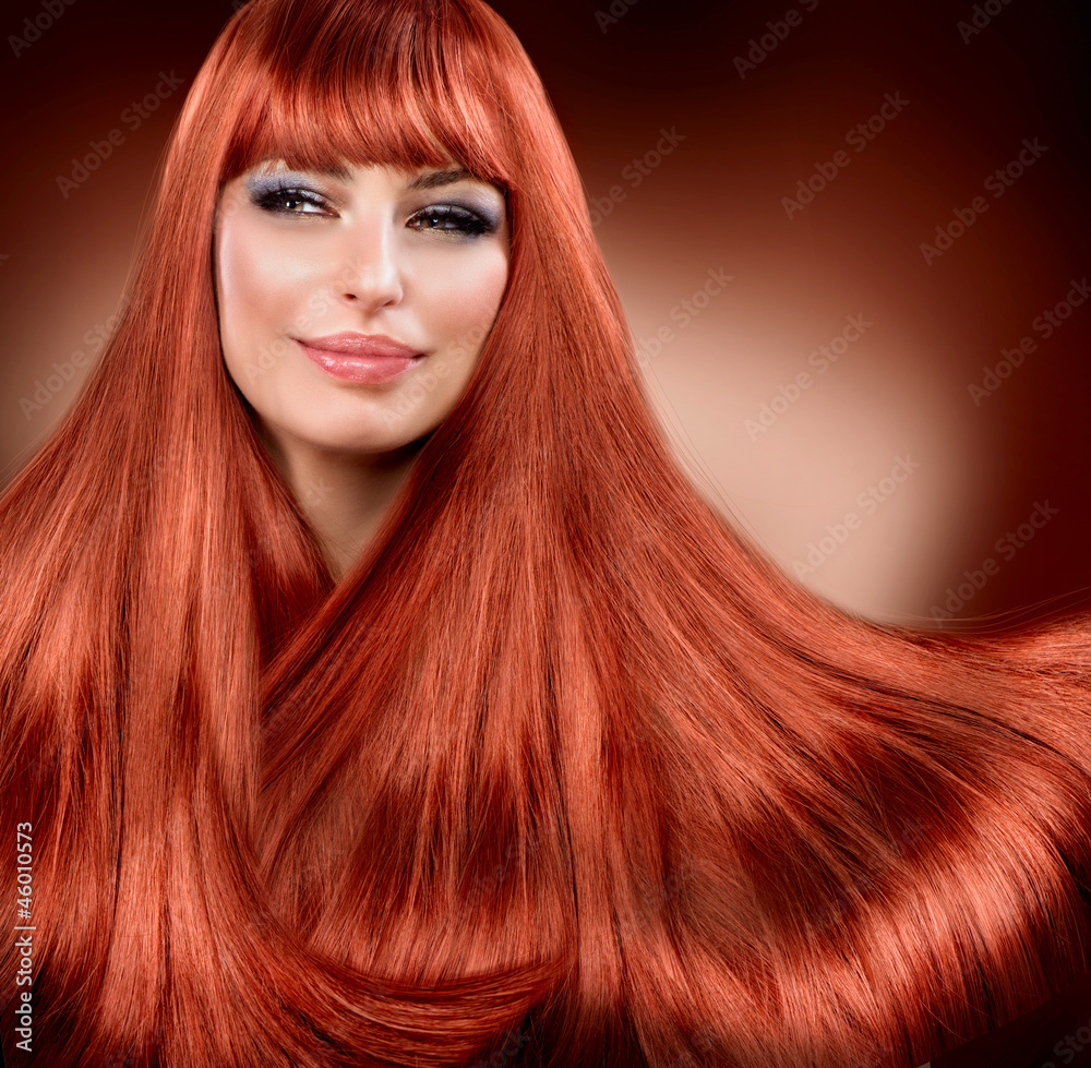 Healthy Straight Red Hair. Extension Healthy Straight Red Hair. Extension