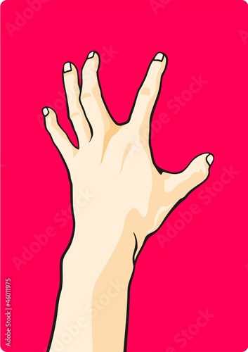 Hand on a pink background