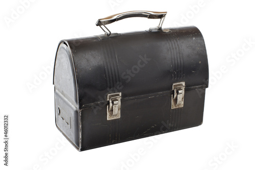 Vintage metal lunch box painted black