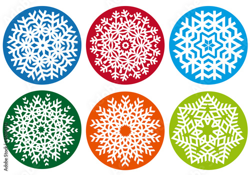 Snowflake set, vector design elements