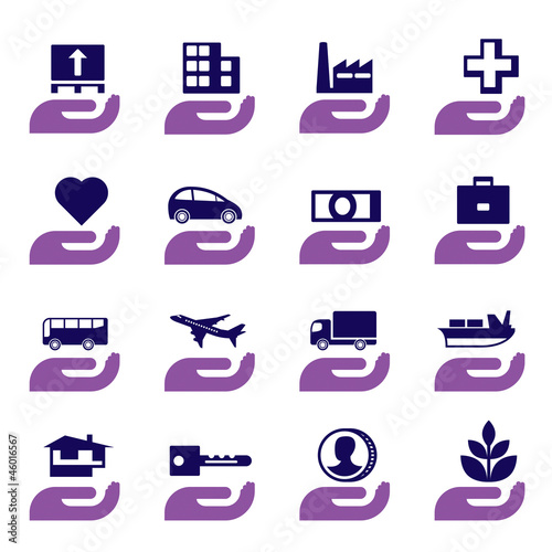 Insurance icons set - vector illustration