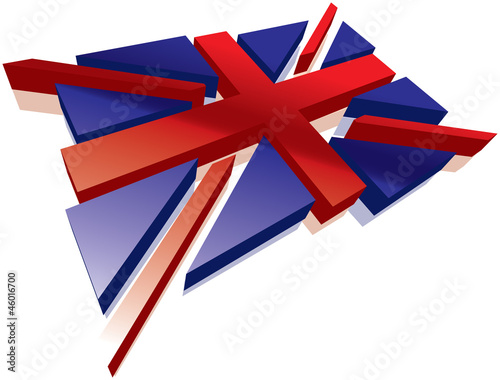 Fractured Union Jack Flag Vector