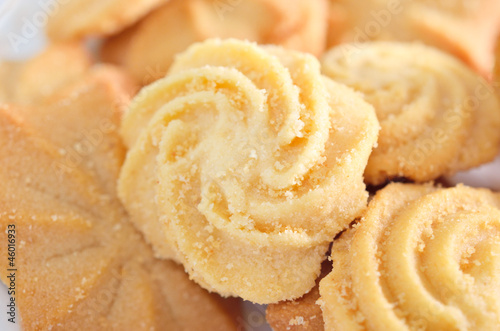 Homemade butter cookies closeup