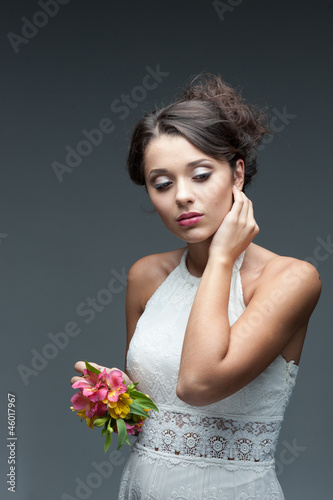 sensual young woman with flower