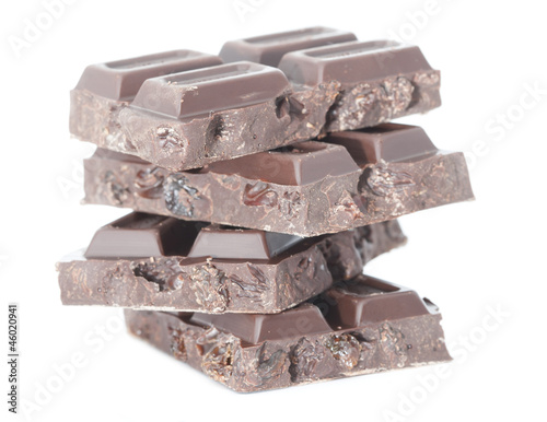 4-level chocolate tower isolated on a white background