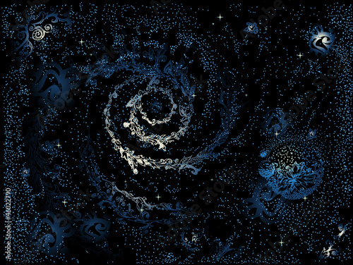 abstract painted galaxy