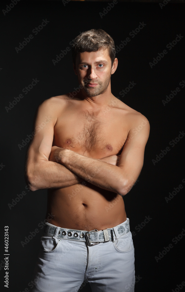 Fototapeta premium Handsome man with naked torso