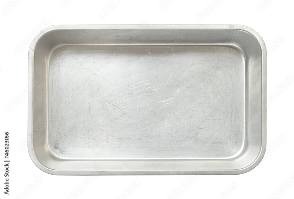 Metal baking pan isolated on white background Metal baking pan isolated on white background