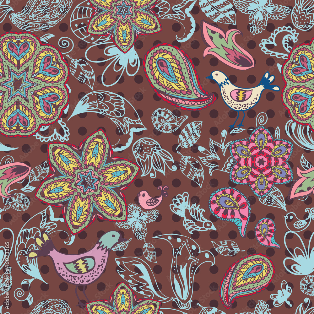 Naklejka premium background seamless texture with flowers