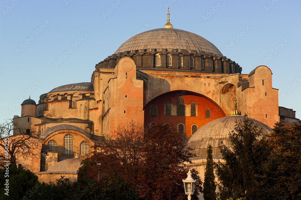 Hagia Sophia in Istanbul at sunset