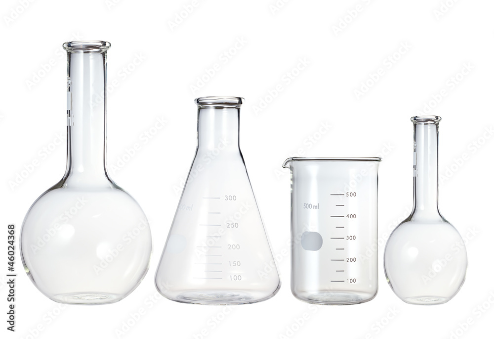 Test-tubes isolated on white. Laboratory glassware