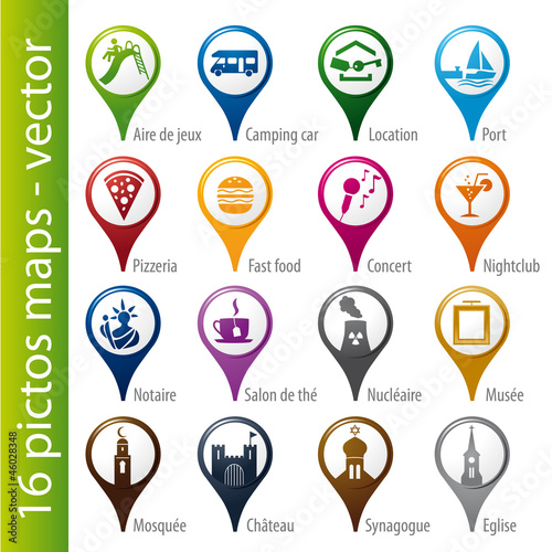 icons set, icônes, symboles, logos