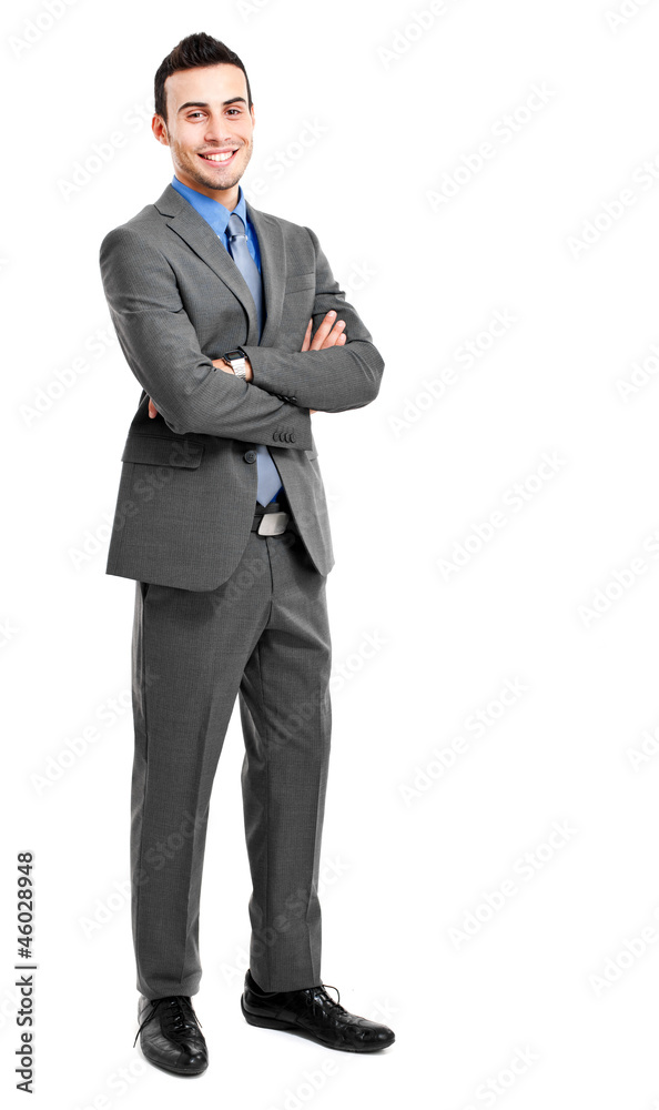 Full length businessman isolated on white