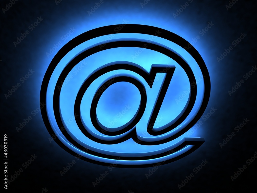 Abstract E-mail symbol in the neon light Abstract E-mail symbol in the neon light