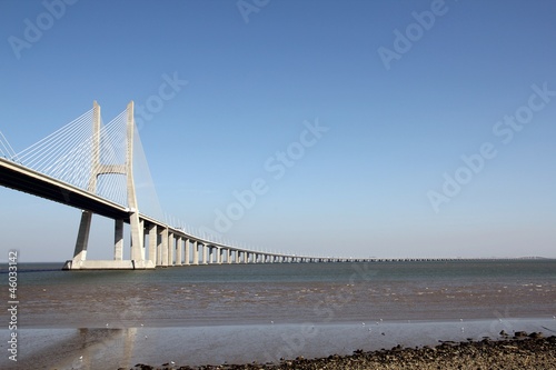 Vasco da Gama Bridge in Lisbon  Portugal