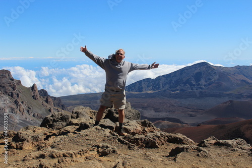 Man on Haleakala Volcano Maui Hawaii
