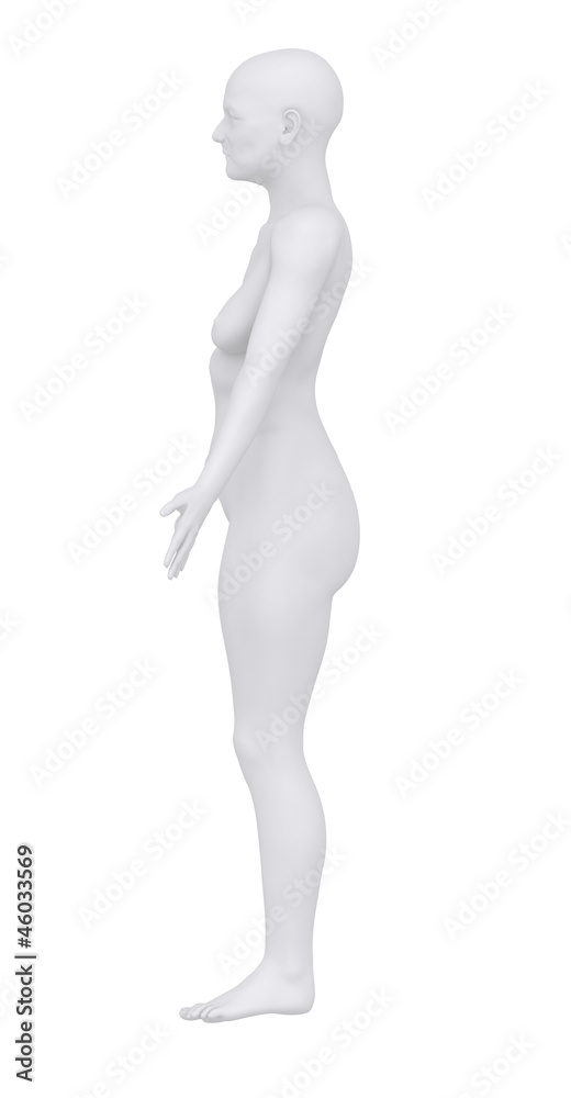 Old woman in anatomical position lateral view Old woman in anatomical position lateral view