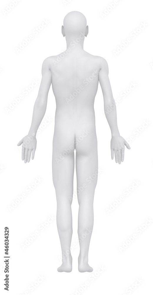 Old man in anatomical position posterior view Old man in anatomical position posterior view
