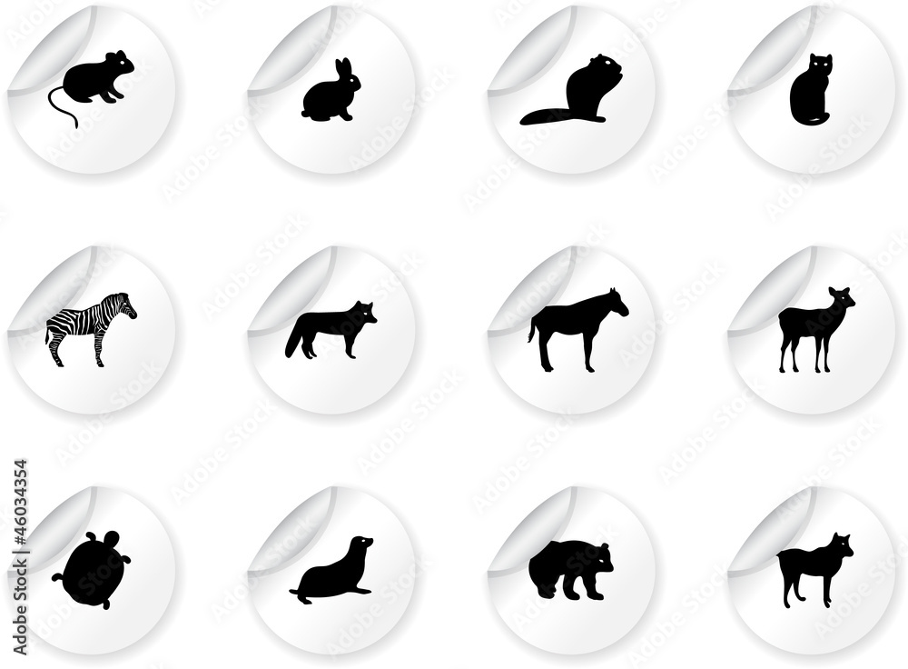Stickers with animal icons