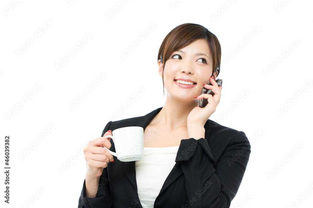 Beautiful businesswoman on white background. Portrait of asian. Beautiful businesswoman on white background. Portrait of asian.