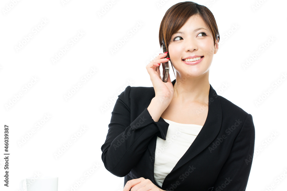 Beautiful businesswoman on white background. Portrait of asian. Beautiful businesswoman on white background. Portrait of asian.