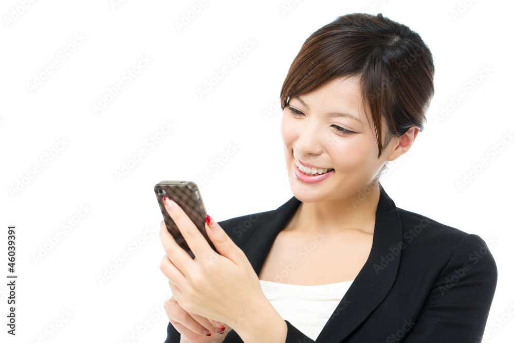 Beautiful businesswoman on white background. Portrait of asian. Beautiful businesswoman on white background. Portrait of asian.