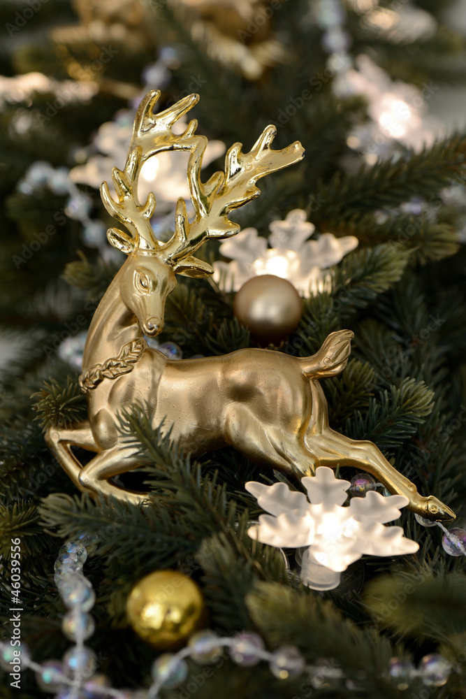 Christmas still life with reindeer