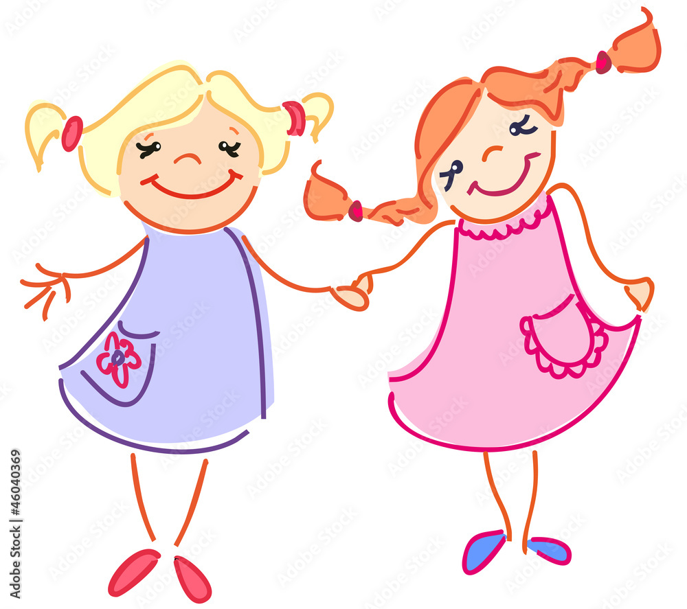 The little two girls have got a friendship The little two girls have got a friendship