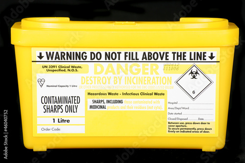 yellow sharps box