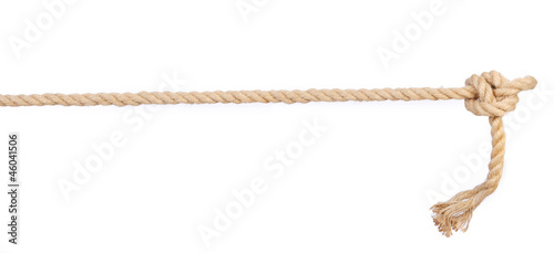 Rope knot isolated on white photo