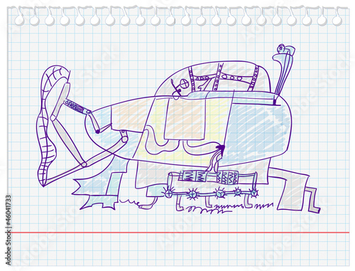 Bathyscaphe. Really children's drawing.