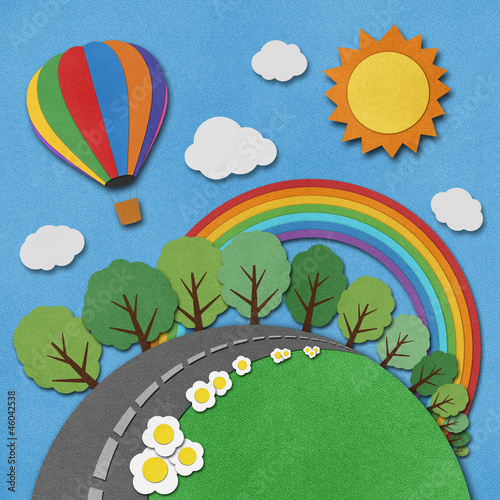 Balloon recycled paper background.