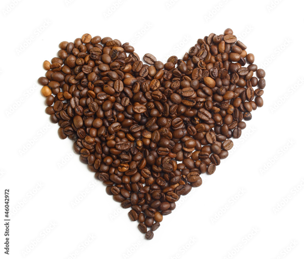 heart shape made of coffee beans heart shape made of coffee beans