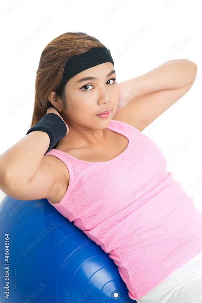 Girl on gymnastic ball Girl on gymnastic ball