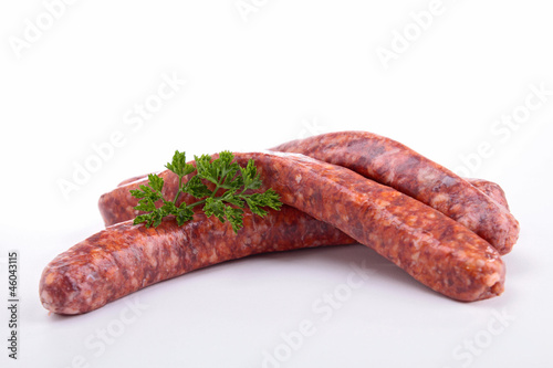 isolated sausage and parsley
