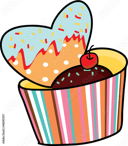 dessert heart sweet hand drawn