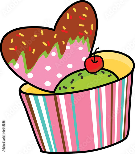 dessert heart sweet hand drawn