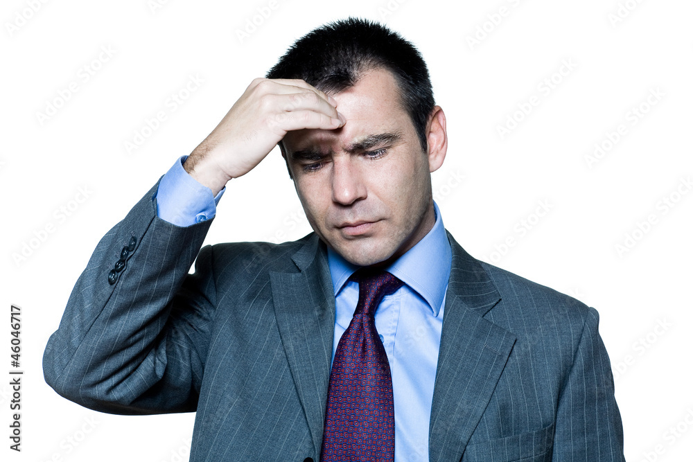 Portrait of serious pensive mature man looking down Portrait of serious pensive mature man looking down