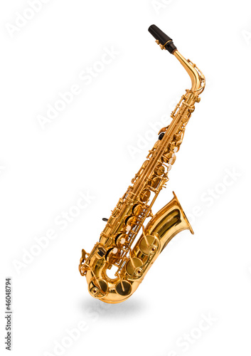 Saxophone on a white background