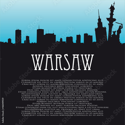 Vector background with Warsaw photo